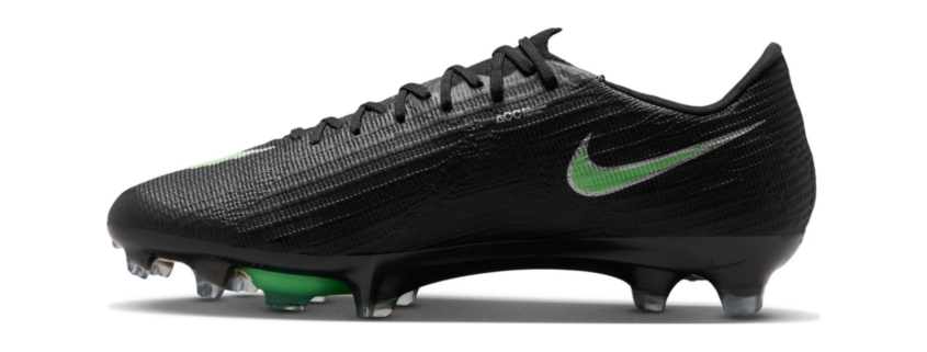 Chaussure de foot Nike Mercurial Superfly 11 Elite FG noire et verte, vue de profil