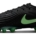 Chaussure de foot Nike Tiempo Maestro Elite FG noire et verte, vue de profil