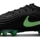 Chaussure de foot Nike Tiempo Maestro Elite FG noire et verte, vue de profil