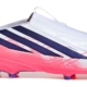 Chaussure de foot enfant adidas F50 Hyperfast League sans lacets, vue de profil