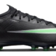 Chaussure de foot Nike Mercurial Vapor 17 Elite noire et verte, vue de profil