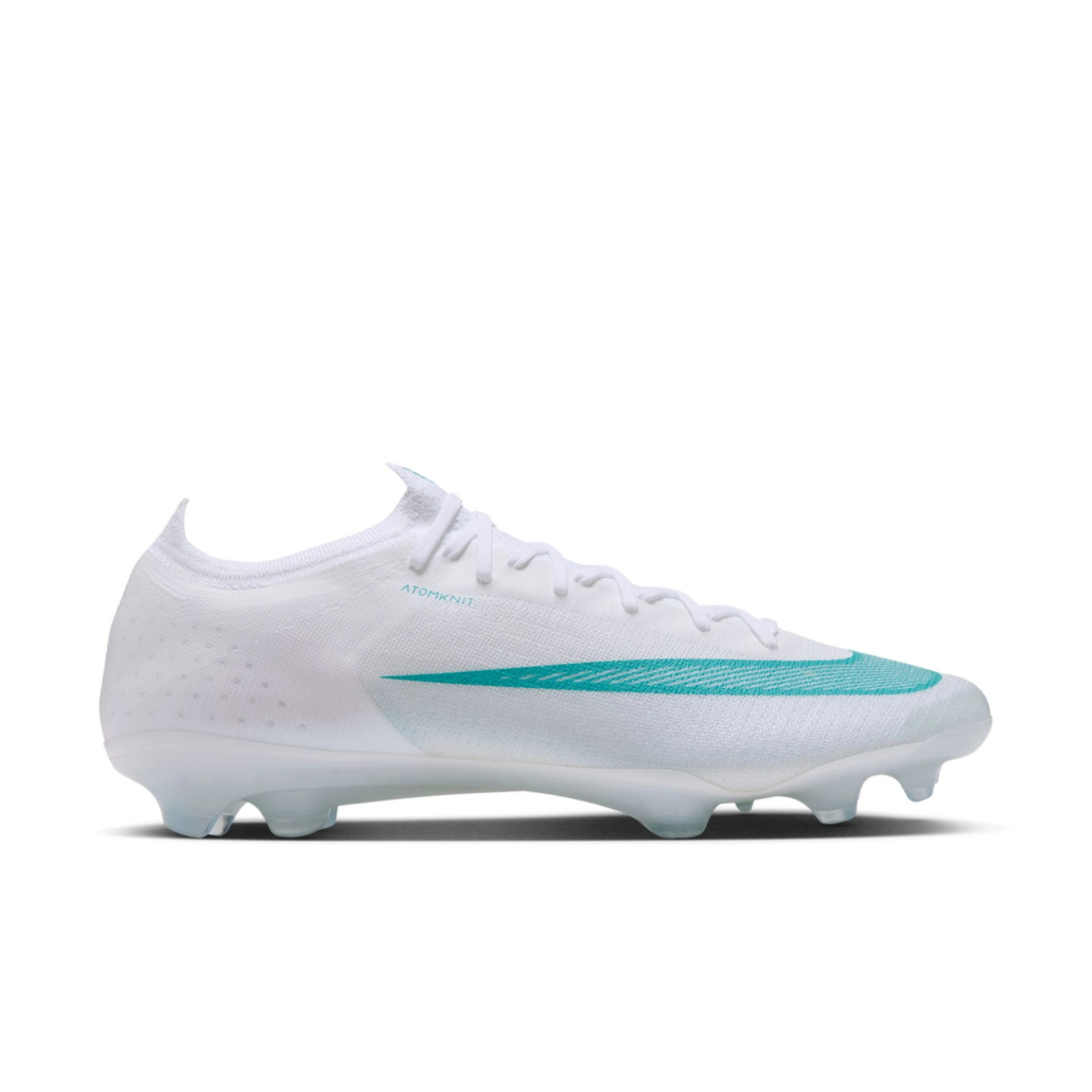 Nike Mercurial Vapor 17 Elite FG blanche et turquoise, tige Atomknit, pack Bright Lights