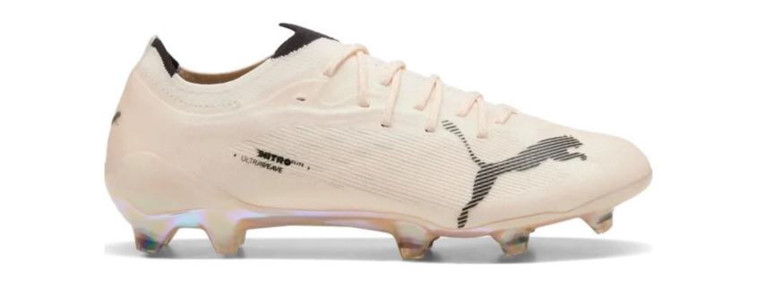 Puma Ultra NITRO 7 Ultimate x 247 Represent FG écrue, vue de profil